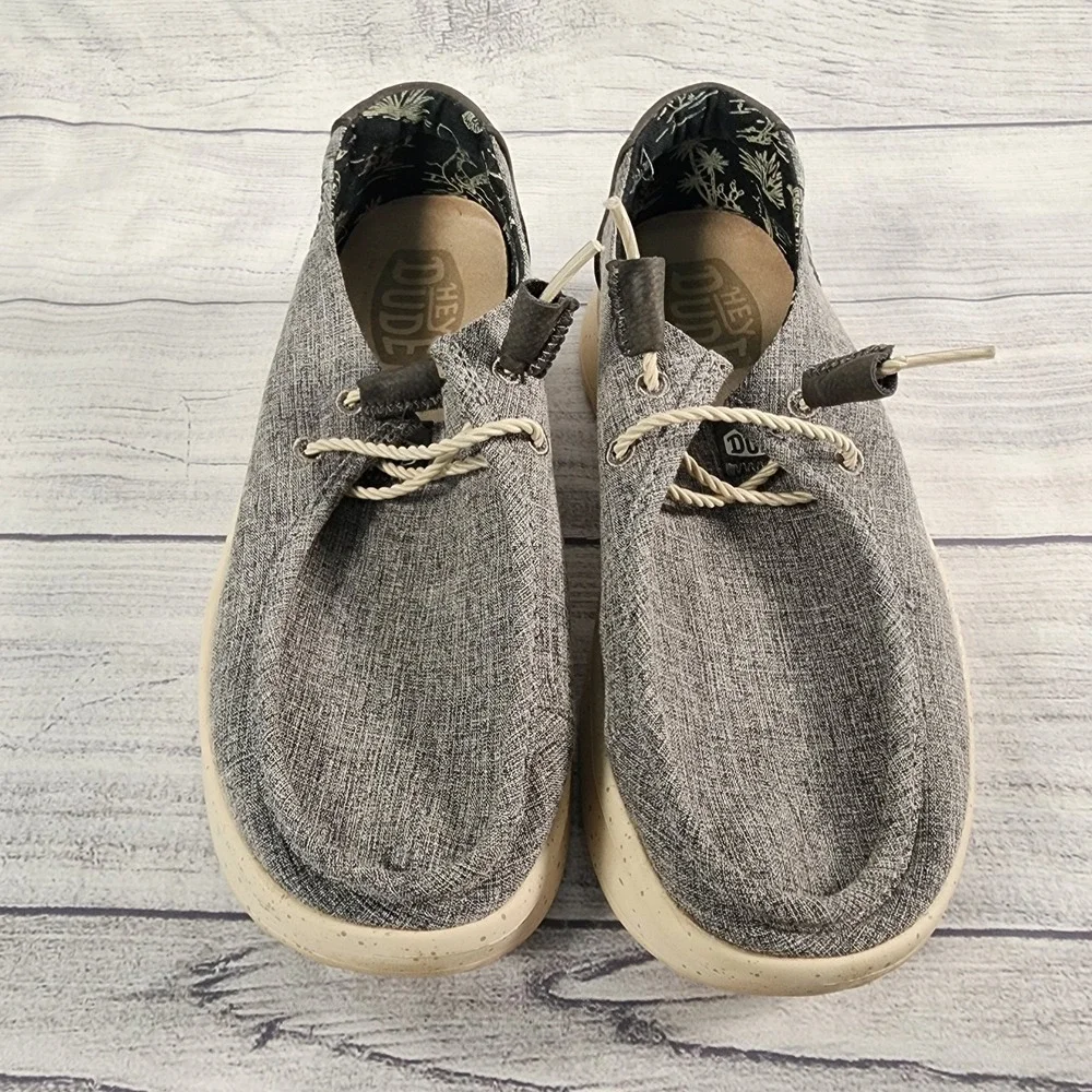 Hey Dude Wendy Peak Woven Women Shoe Size 7 Charcoal Casual Walk Slip On Loafer